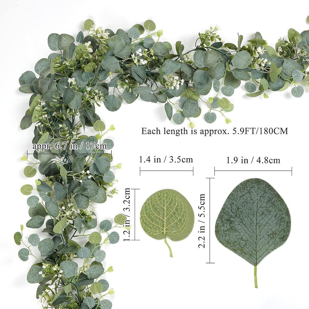 Artificial Eucalyptus Leaves With White Flowers Berries For Wedding Home Party Decor Big Birthday Gifts Anniversary Holiday