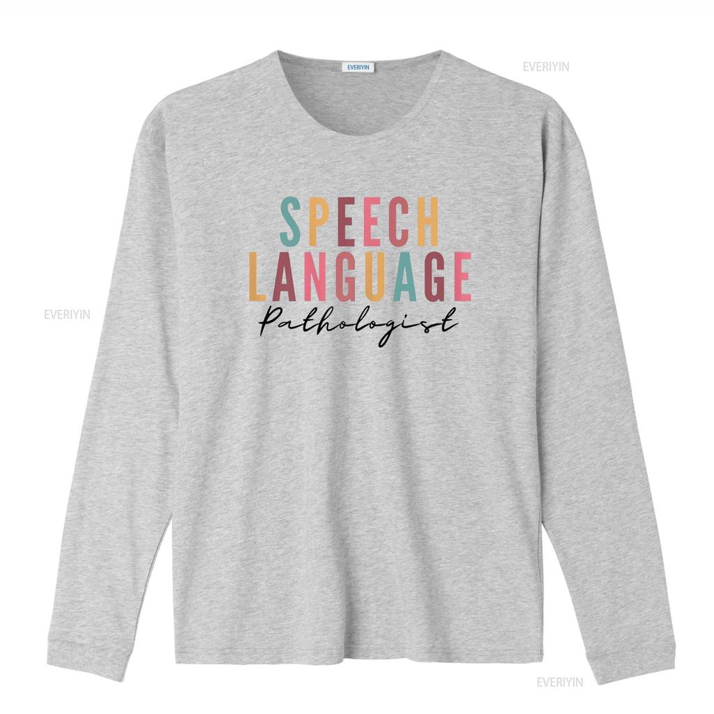 Speech Therapy Language Pathologist SLP Crew School T Shirt vintage Washed homme Soft designer clothes Unisex Casual Breathable