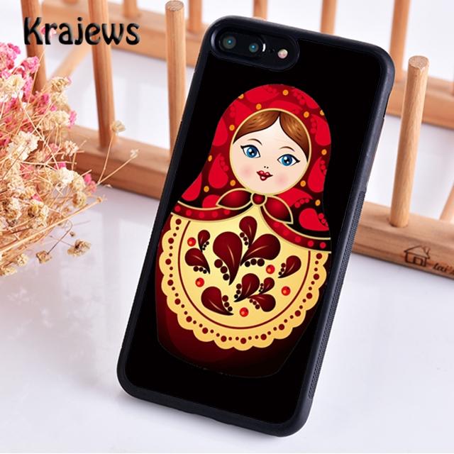 Krajews Babushka Matryoshka Red Russian Doll Phone Case For iPhone 14 5 6 7 8 plus X XR XS 11 12 13 pro max Samsung S21 S22ultra