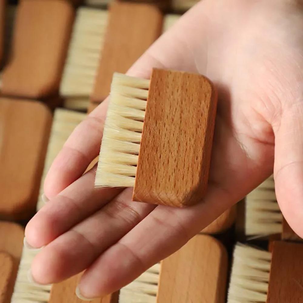 Wood Nail Cleaning Brushes Durable Small Brushes Mini Nail Dust Brush for Nail Cleaning Tools