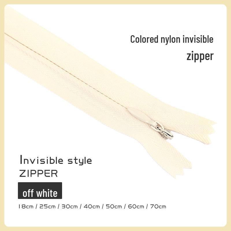 Fermeture éclair invisible colorée pour jupes, pantalons et chemises (18-70CM)