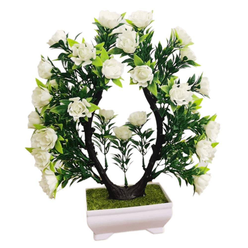 

Table Decoration Simulation Flower Tree Pot with Flowerpot Simulated Flower Tree Scene Model білий