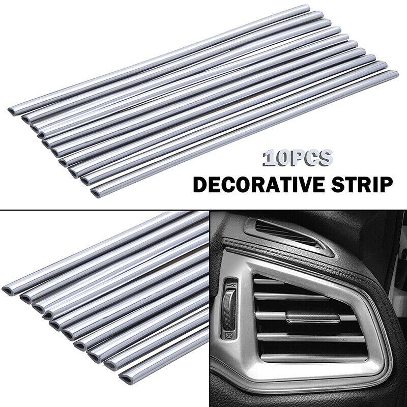 

10pcs Car Interior Chrome Strip Air Condition Vent U Shape Edge Decal Trim Sticker Moulding Acesssories синий