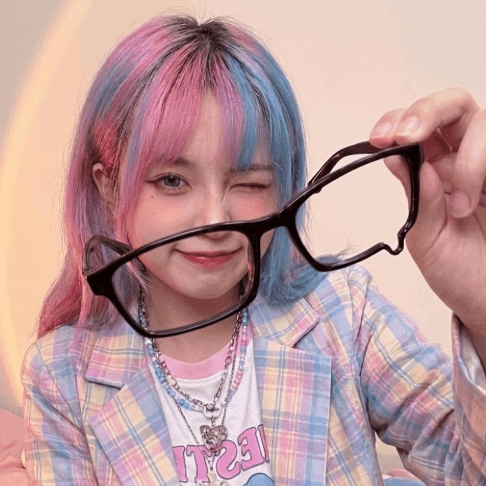 Full Rim Teardrop Eyeglass Frame Half Rim Cosplay Glasses Retro Anime Eyewear Frame Photo Prop