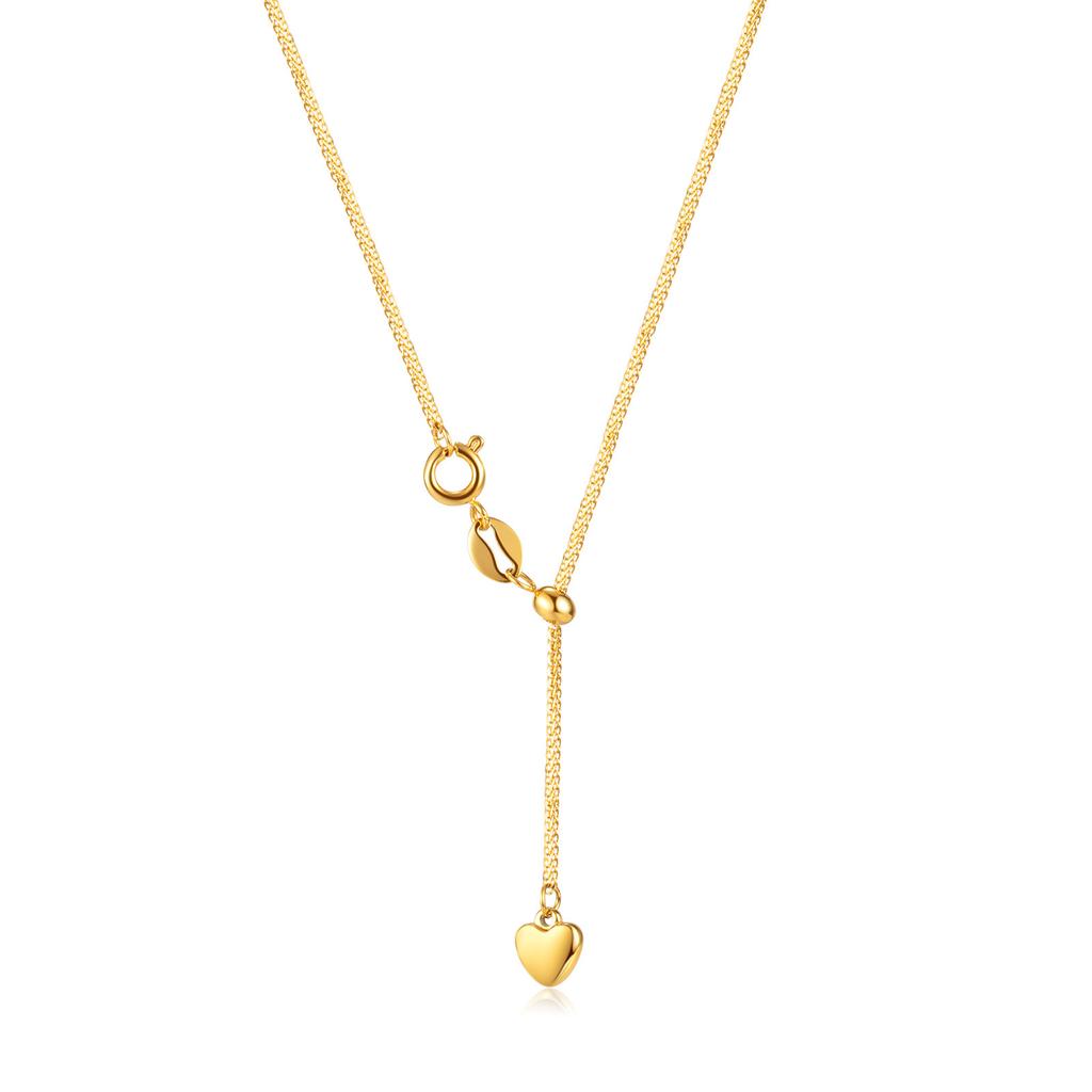 Minimalist Heart Pendant Charm Temperamental Long Tassel Choker Necklace Versatile Women Jewellery Stainless Steel ALN2601000289