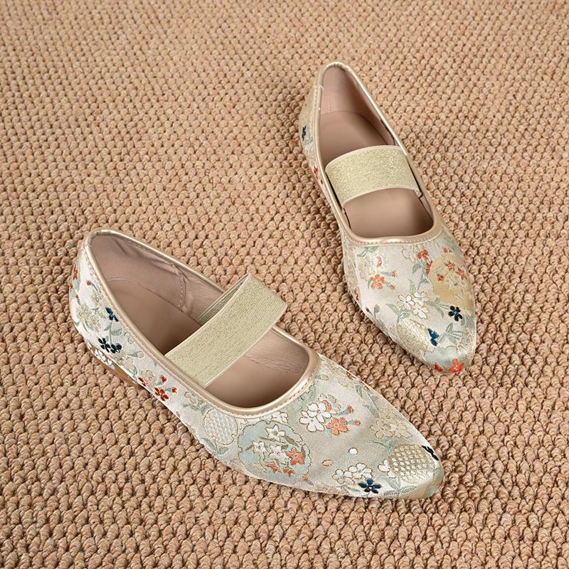 Fashion National Style Embroidered Mary Jane Shoes Women's 2025 Spring New Soft-soled Chinese Flat Single Shoes