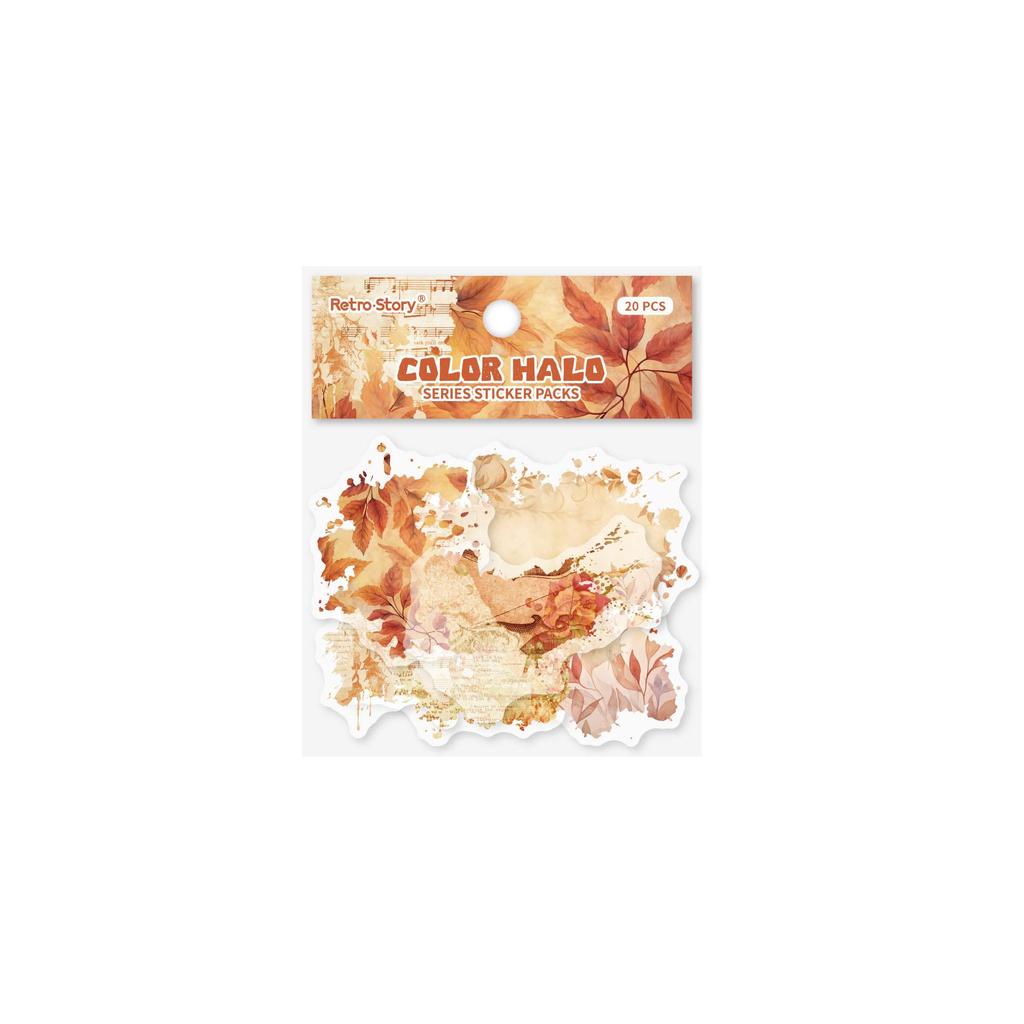 Retro Story Color Halo Planner: 20 Sheets of Decorative Flower Material Stickers