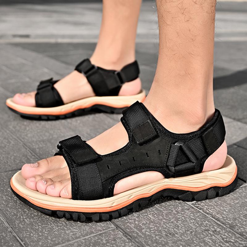 Sandali Estivi da Uomo in Pelle Sandali Romani da Spiaggia Scarpe Morbide per Guado