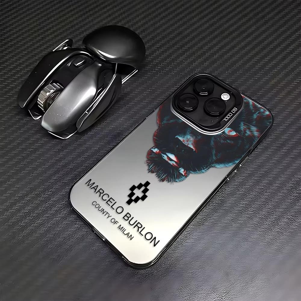 Stylish Marcelo Burlon Designer Hard PC Coque for iPhone 7 8 Plus XR XS 11 12 13 14 15 16 17 Pro Max Phone Case Shell Holster