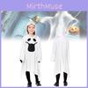 Bílý kostým Ducha pro děti s elegantními rukavicemi, ideální pro halloweenské oslavy