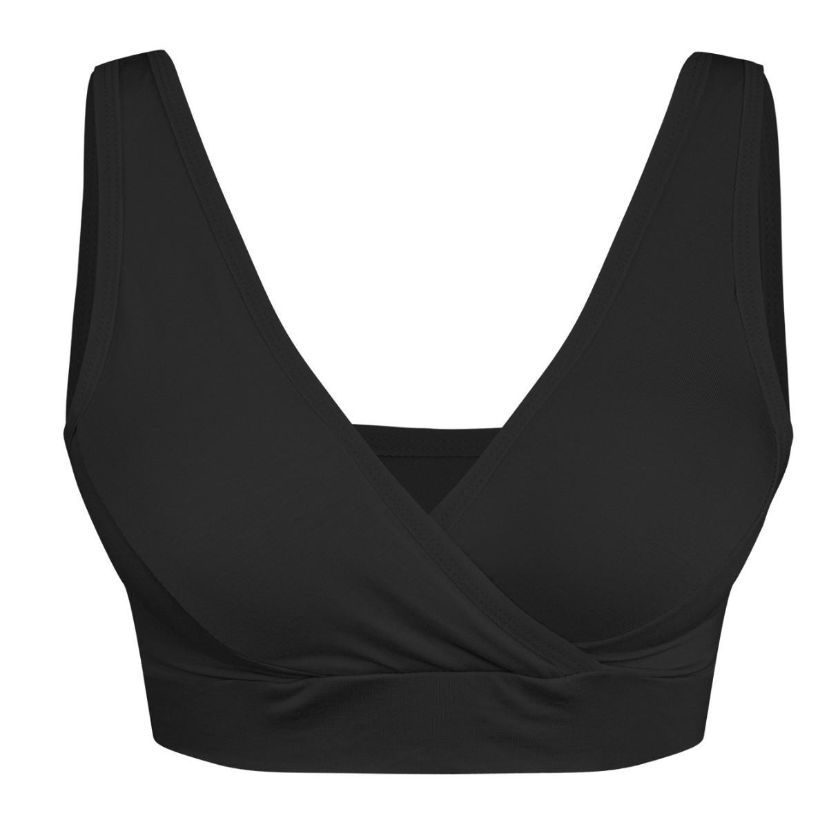 Cross Front V Neck Wireless Bra S чёрный