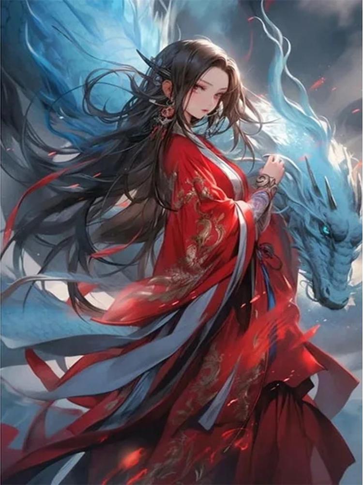 

Алмазная картина с изображением женщин и драконов 5DDiy полная круглая квадратная мозаика крест вышитая картина с изображением животных украшение на стену Full Round 20x30CM