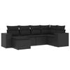 VidaXL Salon de Jardin avec Coussins 6 pcs, Canapés de Terrasse, Ensemble de Meubles de Patio, Mobilier d'Extérieur, Noir 3255192