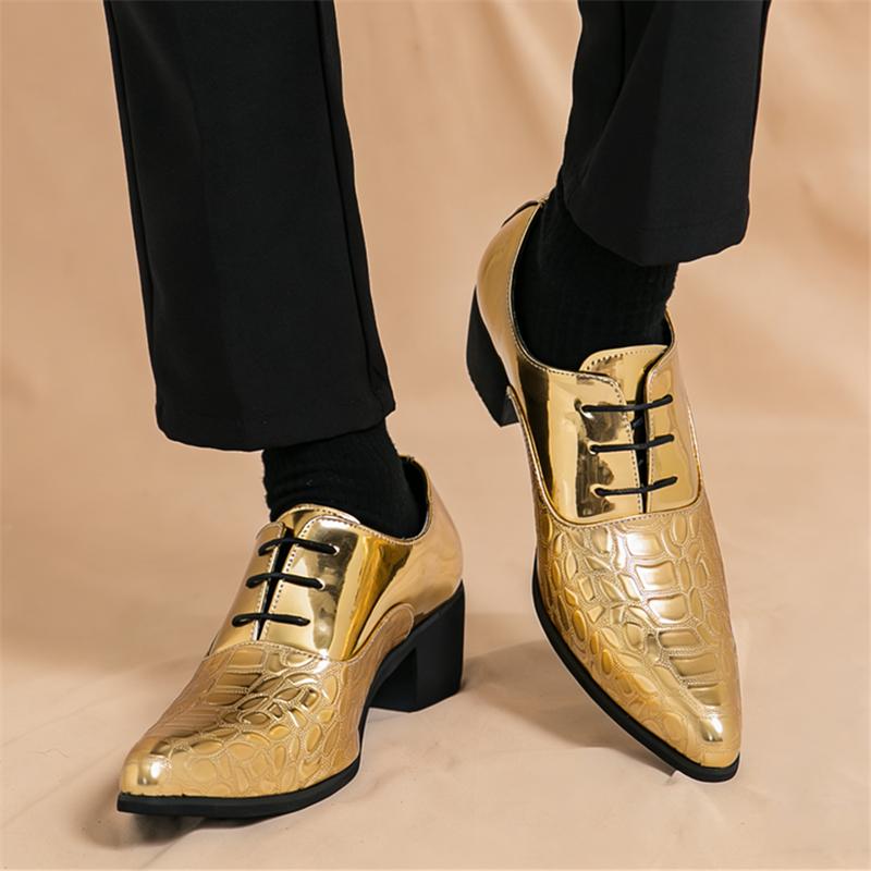 Luxury Fashion Designer New Men's Pointed  Wedding Glossy Leather Shoes Male Oxfords Casual Formal Dress Footwear Zapatos Hombre