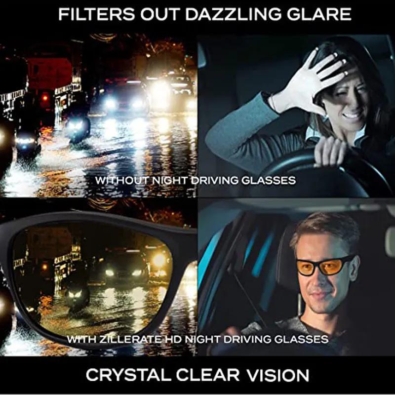 Night Vision Glasses Anti-Glare Fashion Sunglasses Yellow Polarized Lens Driving Goggles For Car Drivers Car Accessries