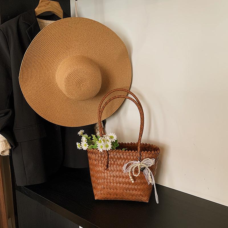 Hand-woven Bags Women's New Beach Vacation Shoulder Bags Large-capacity Tote Bags Straw Bags