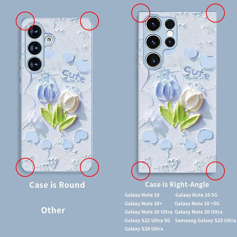 Tulip Oil Painting Glass Phone Case for Samsung Galaxy S25 FE/S23+/S24 Ultra
