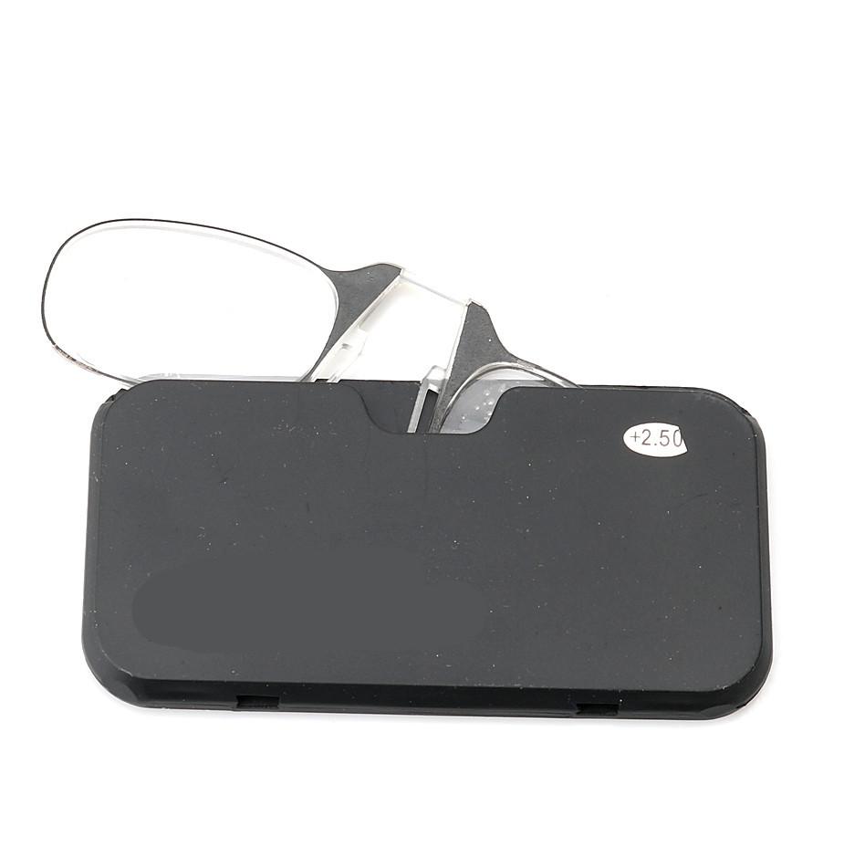 

Nose Clip Reading Glasses Ultra Light and Convenient Mobile Phone Presbyopic Eyeglasses Retro Style HD Reading Glasses +1.00 чорний