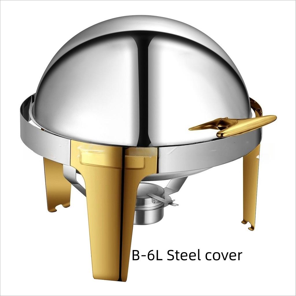 6L/9L Alcohol Stove Hotel Restaurant Flip Cover Insulated Stove Visible Dining Stove Large Capacity Stainless Steel Buffet Stove