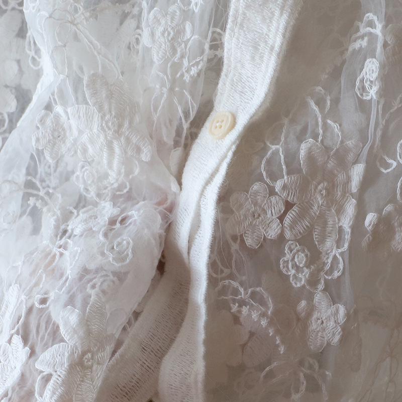 2025 Sommer Koreanischer Rundhals Locker Spitze Weste Strickjacke für Damen