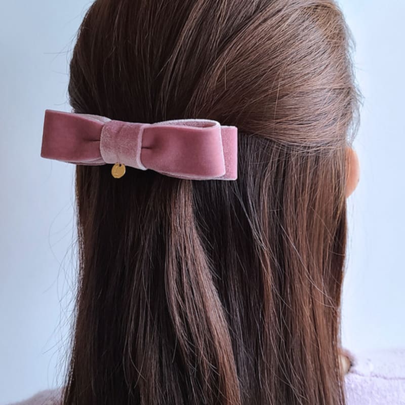 L’OMBRILLANT Mont Cherie Velvet Ribbon Hairpin (2COL)