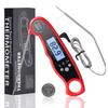 Sourcingbay Dual Probe Thermometer, Cookware, Digital, Fast Reading, with Alarm Function, Compatible with Oil, Milk, Meat, Coffee, Bath, and More, Red