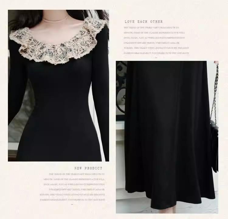 Elegant French Hepburn Black Dress for Women - Spring/Autumn 2026 Fashion