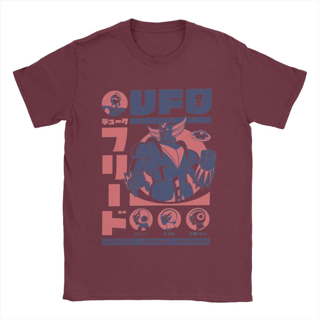 Grendizer Ufo Robot T Shirts Men's Pure Cotton Funny T-Shirts Round Neck Tee Shirt Short Sleeve Clothes Big Size