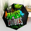 Plants Vs Zombies Adventure Portable Automatic Umbrella Compact 8-Rib Lightweight Foldable Design All-Season Umbrella for Travel Fashion Lovers