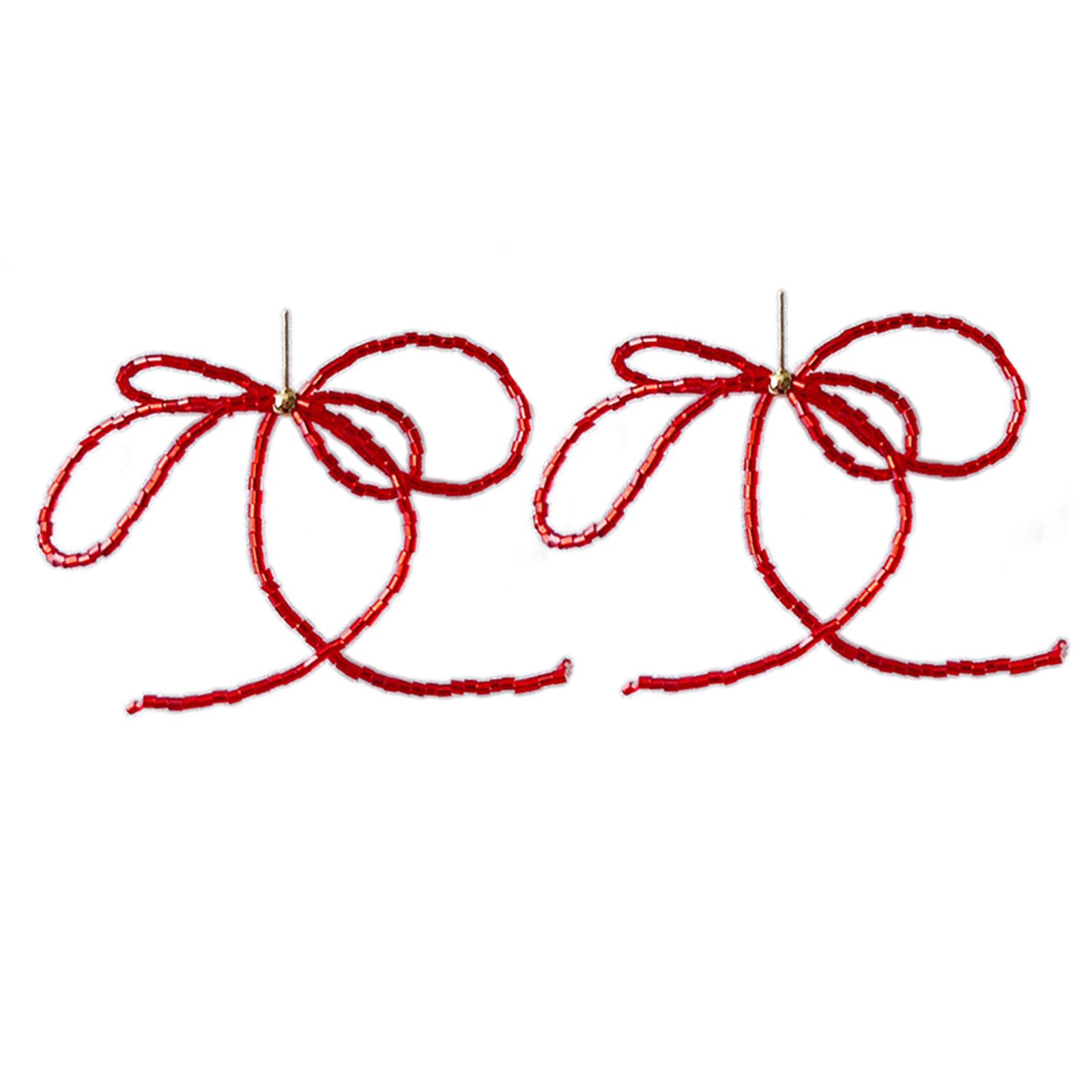 

Элегантные серьги-капли с бантом из бисера, модные висячие серьги, эффектные ювелирные изделия, серьги-капли с кисточками для женщин и девочек красный