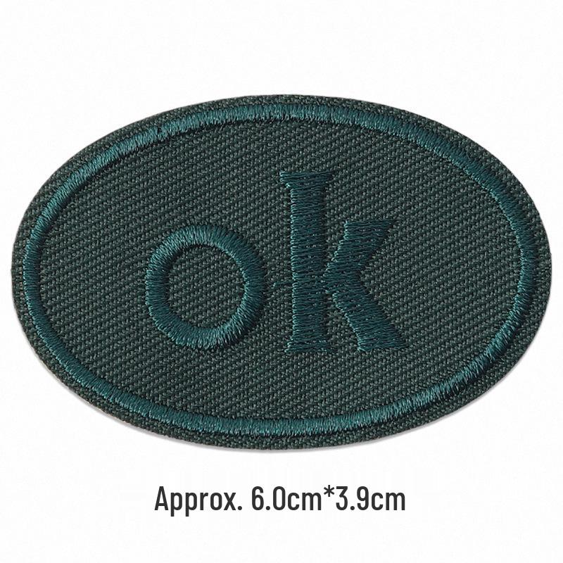 Self-Adhesive Embroidery Cloth Patches for Jackets & DIY Decor - OK Letter Accessory Stickers