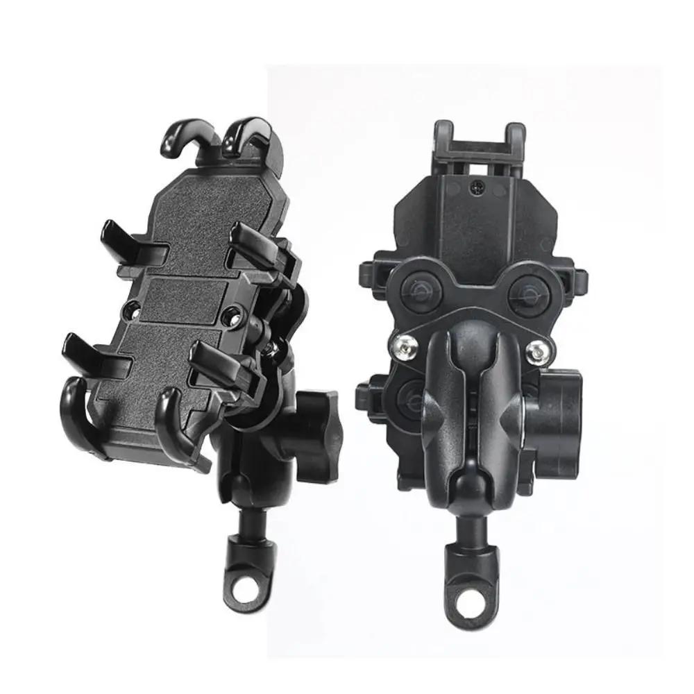 Shockproof Phone Holder Motorcycle Shock Absorber Bike Handlebar Rearview Mirror Mount GPS Clip for 4.7-7.1 inch Mobile Phone