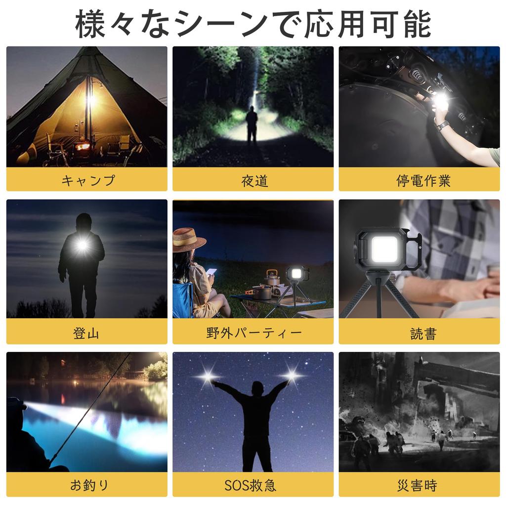 LED Floodlight, COB Work Light, Mini Flashlight, USB Rechargeable, Keychain Type, Ultra Mini, 45g, Compact and Lightweight, 800 Lumens, High