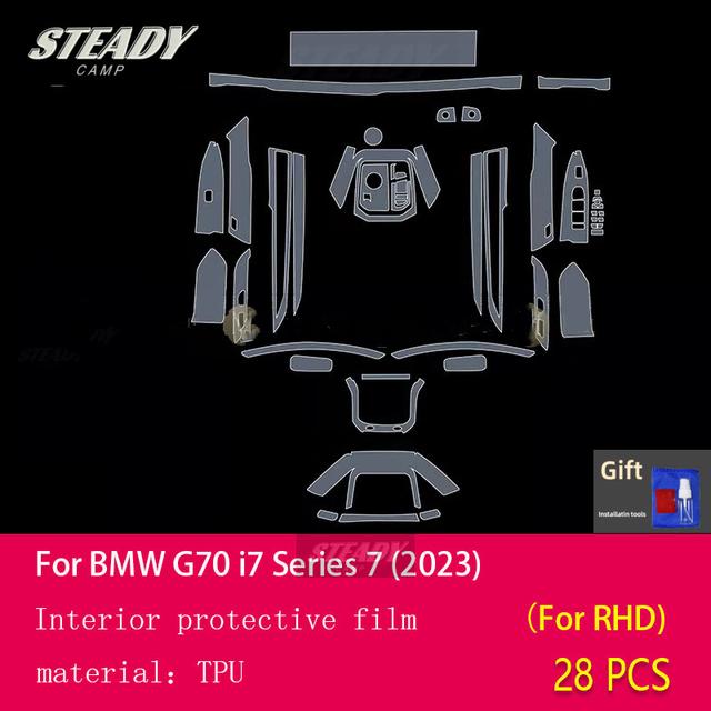 For BMW G70 I7 Series 7  Car Interior Center Console Transparent TPU PPF Protective Film Anti-scratch Repair Accessorie