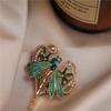 New Oil Dripping Exquisite Green Dragonfly Brooch With High-end Feel Light Luxury Emerald Insect High-end Gift