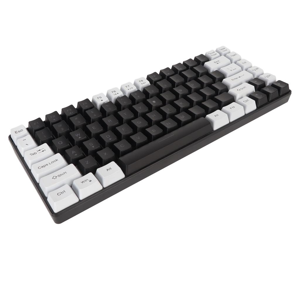 Gaming Keyboard Type C 84 Keys RGB Backlit Ergonomically Curved Quiet Wired Keyboard for Family