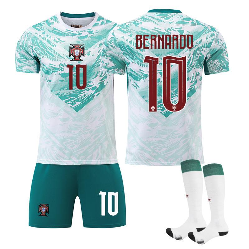 World Cup Portugal Away Football Jersey No. 7 Short-Sleeved Jersey Set Green Shorts