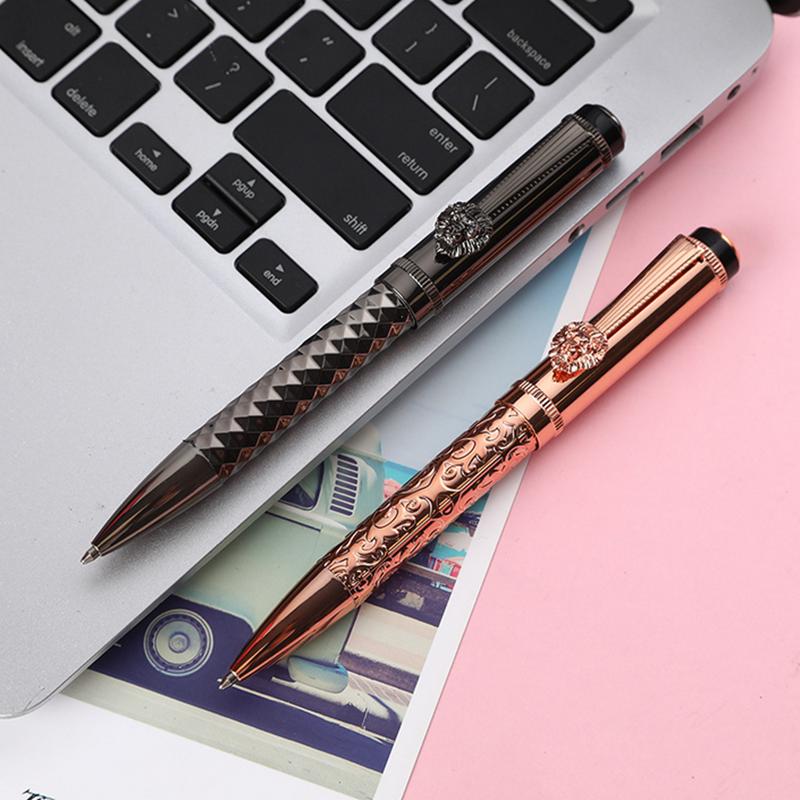 Luxury Metal Ballpoint Pen with Lion Pattern, 0.5mm Business Office Signature Pen, Smooth Writing