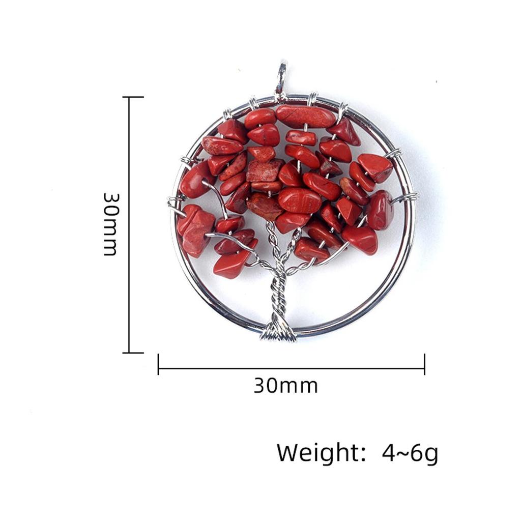 1Pcs Tree Of Life Pendant Natural Stone Winding Gravel Pendant For Jewelry Making DIY Necklace Accessory Size 30x30mm