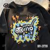 Couple Electric Shock Cat Trendy Brand Trendy  Cotton Loose Short Sleeve Casual T-shirt Men Women Summer Skull Cat Original  Tee