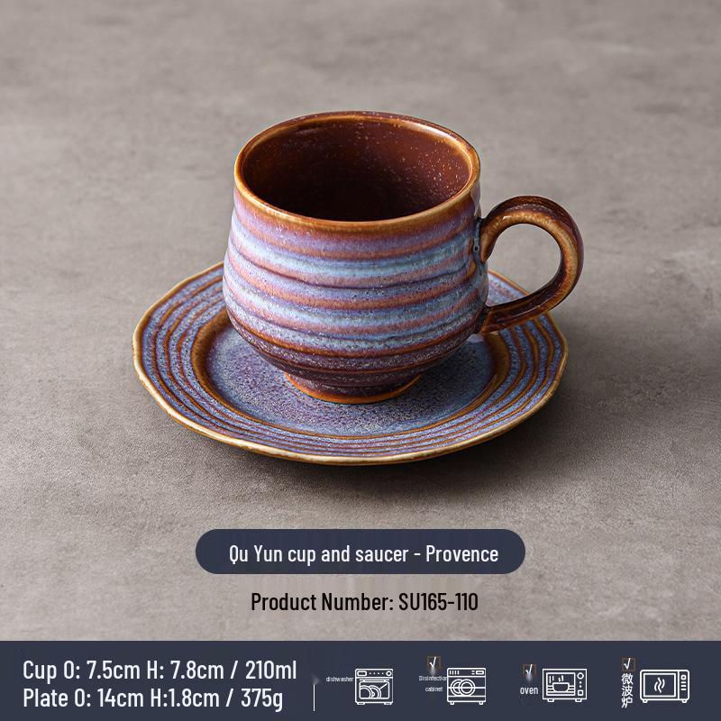 Wabi-Sabi Ceramic Coffee Cup & Saucer Set: Exquisite, High-End Latte Cup Perfect for Afternoon Tea