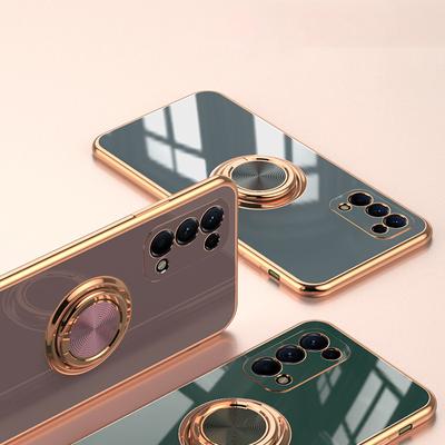 Luxuriöse Telefonhülle mit Überzug und Ringhalter für OPPO Reno 10 8 7 6 5 4 2 Z Lite 7Z 8Z 8T 5G FIND X3 X5 Lite X6 Pro Rückseite