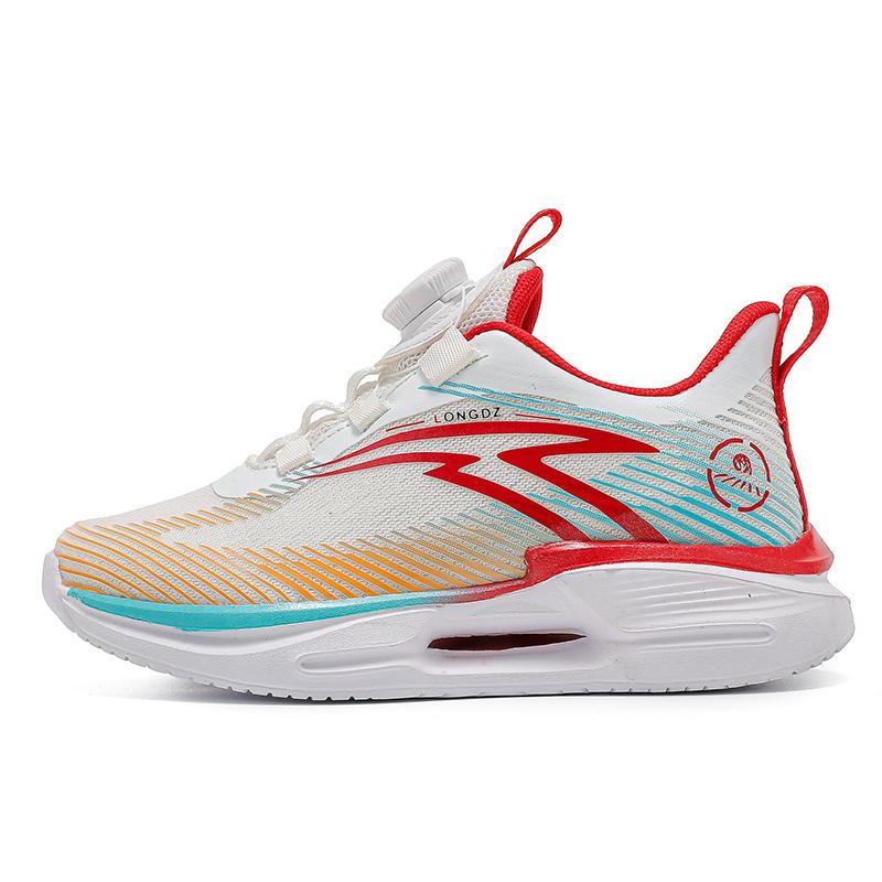 New children's athletic shoes, breathable mesh running shoes with rotating buckles, lightweight and shock-absorbing, for boys and girls