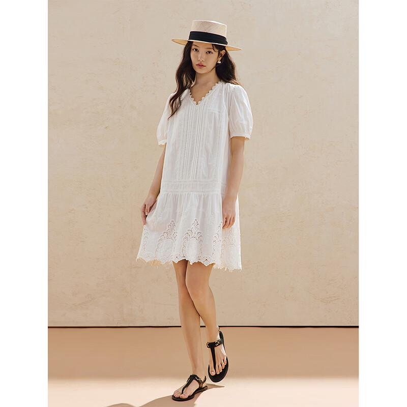 INMAN 100% Cotton French Lace A-Line Dress