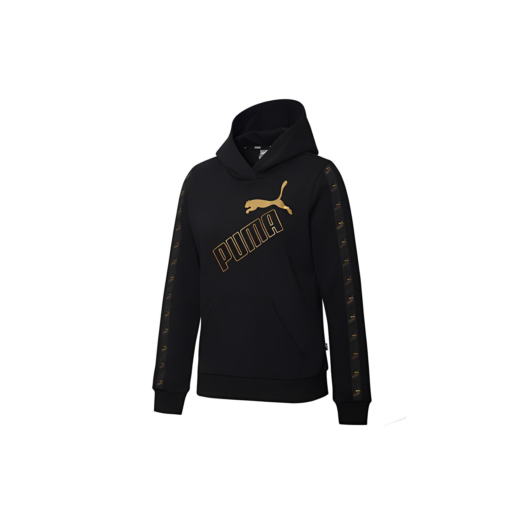 (WMNS) PUMA Amplified Hoodie Black Gold Women s 586609-51 M