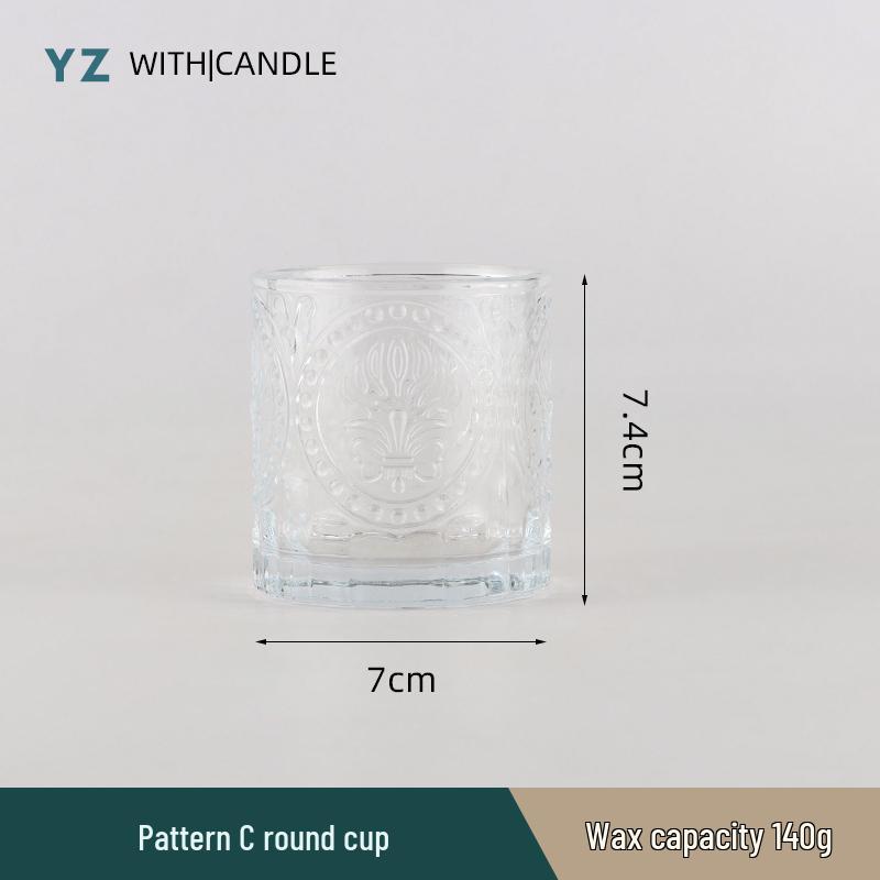 Handmade Frosted Glass Scented Candle Cup - Creative DIY Wax Container
