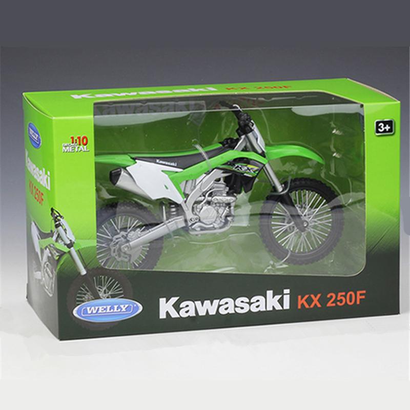 Welly 1/10 Kawasaki 2017 KX 250F Alloy Motorcycle Model High Simulation Diecast Metal Motorcycle Model Collection Children Gifts