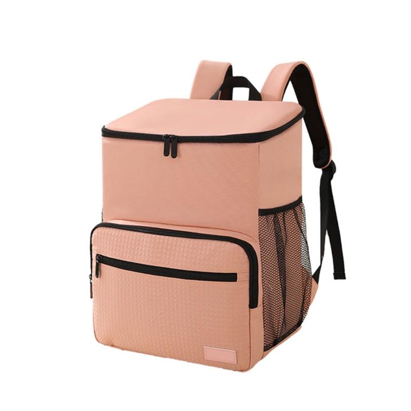 

Water Resistant Cooled Backpack Insulated and Leakproof Perfectly for Outdoor Beach Picnics and Camping Hiking розовый