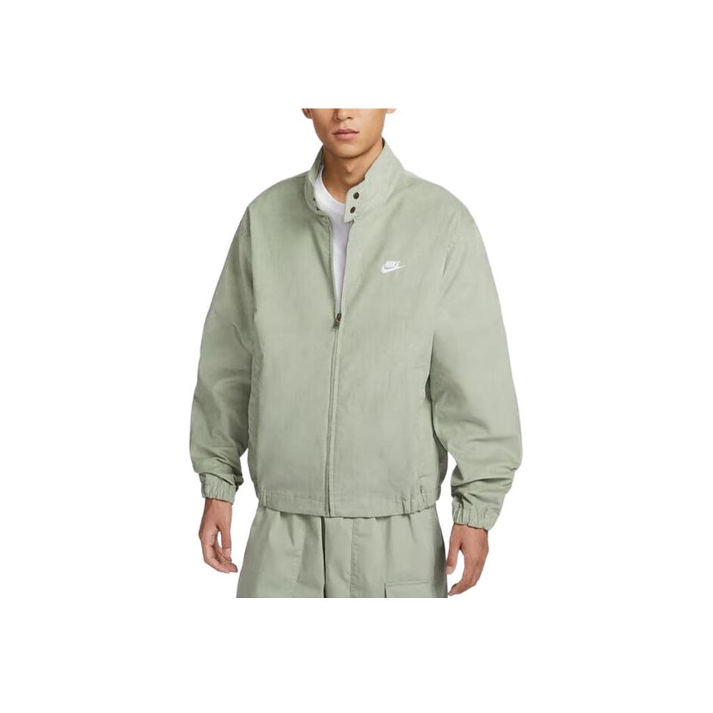 Nike Logo Print Solid Woven Long Sleeve Jacket Men Jackets Emerald-Horizon FZ0632-370