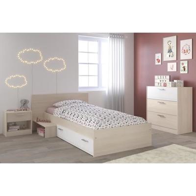 PARISOT Kinderzimmer Komplett im zeitgenössischen Stil Dekor Akazie hell und weiß - l 90 x L 190 cm - CHARLEMAGNE